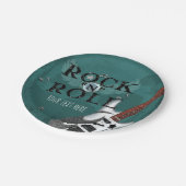 Blauwgroen Rock N Roll Star verjaardagsfeest Papieren Bordje (Gekanteld)