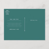 Blauwgroen Rock N Roll Star verjaardagsfeest Uitnodiging Briefkaart (Achterkant)