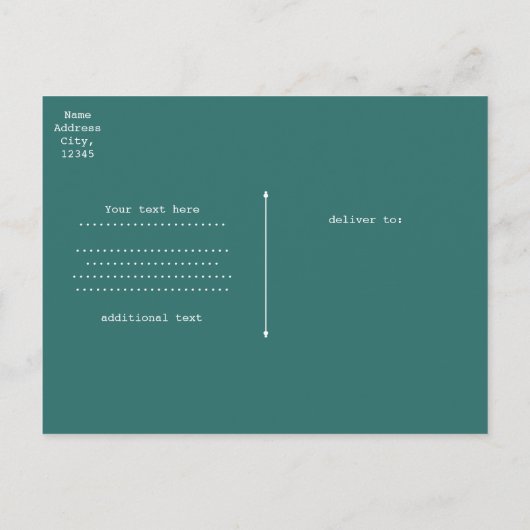 Blauwgroen Rock N Roll Star verjaardagsfeest Uitnodiging Briefkaart (Achterkant)