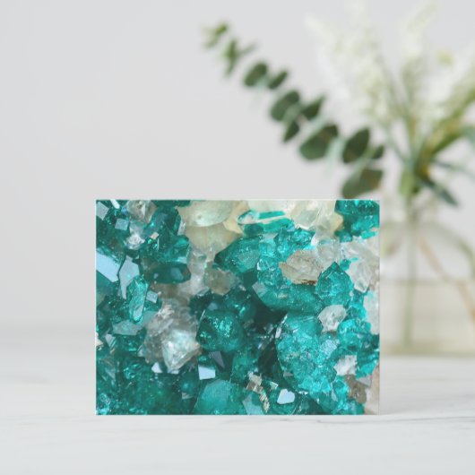 Blauwgroen Rock Snoep Quartz Briefkaart (Staand voorkant)