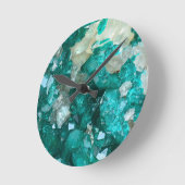 Blauwgroen Rock Snoep Quartz Ronde Klok (Hoek)
