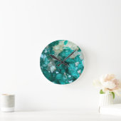 Blauwgroen Rock Snoep Quartz Ronde Klok (Huis)