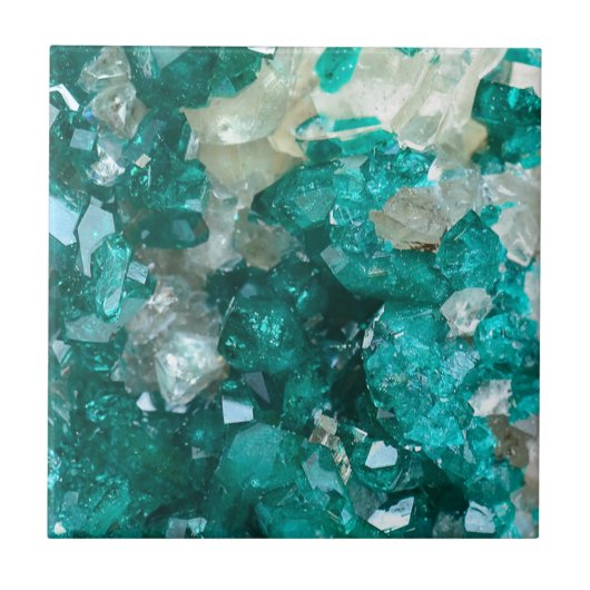 Blauwgroen Rock Snoep Quartz Tegeltje (Voorkant)