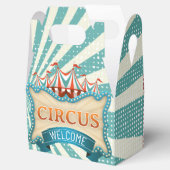 Blauwgroen Rode Circus Birthday Party Favor Box Bedankdoosjes (Geopend)