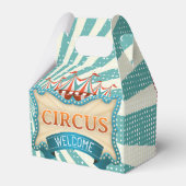Blauwgroen Rode Circus Birthday Party Favor Box Bedankdoosjes (Voorkant Zijde)