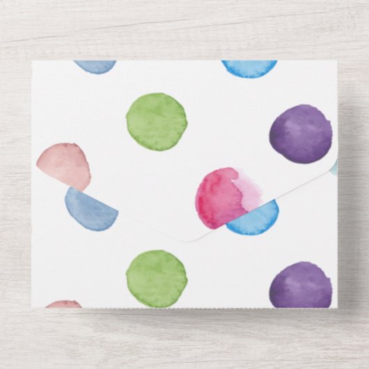 Blauwgroen Rode Circus Tent Birthday Party All In One Uitnodiging (Achterkant)