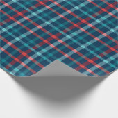 Blauwgroen, rode en blauwe Plaid Country Kerstmis Cadeaupapier (Hoek)