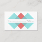 Blauwgroen rode geometrische driepuntskaart plaatskaartje (Voorkant)