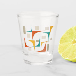 Blauwgroen Rode Oranje hoeken midden midden midden Shot Glas