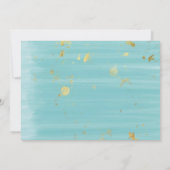 Blauwgroen Rode Oranje Waterverf Rozen Weddenschap Kaart (Achterkant)