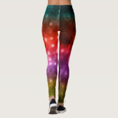 Blauwgroen, rode, Paarse en Chartreuse Abstracte B Leggings (Achterkant)