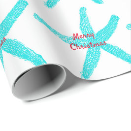 Blauwgroen rode vlek met kerst cadeaupapier