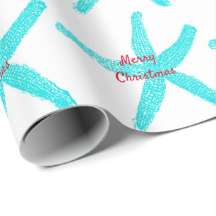 Blauwgroen rode vlek met kerst cadeaupapier