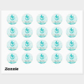 Blauwgroen Rodeo Ronde Sticker (Vel)