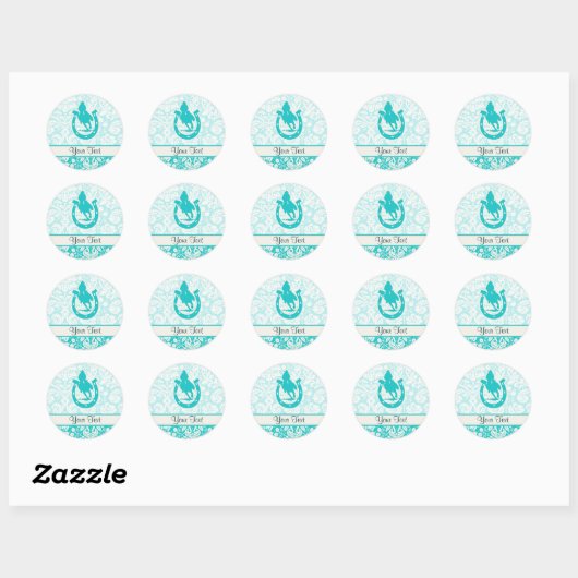 Blauwgroen Rodeo Ronde Sticker (Vel)