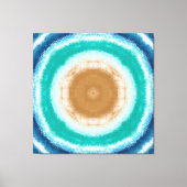 Blauwgroen ronde Ocean Waves en Turquoise Canvas Afdruk (Voorkant)