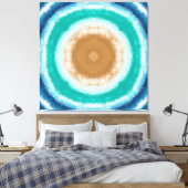 Blauwgroen ronde Ocean Waves en Turquoise Canvas Afdruk (Insitu (Slaapkamer))
