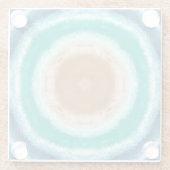 Blauwgroen ronde Ocean Waves en Turquoise Glazen Onderzetter (Achterkant)