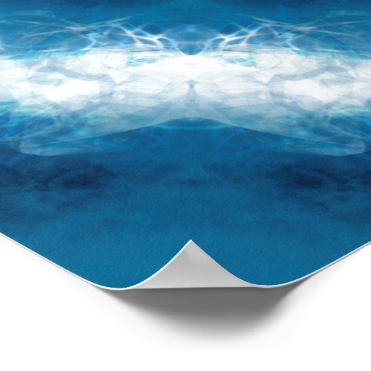 Blauwgroen ronde Ocean Waves en Turquoise Poster (Hoek)