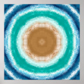 Blauwgroen ronde Ocean Waves en Turquoise Poster (Voorkant)