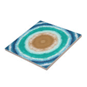 Blauwgroen ronde Ocean Waves en Turquoise Tegeltje (Zijkant)