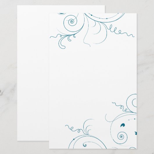 Blauwgroen rondjes briefpapier (Voorkant / Achterkant)