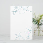 Blauwgroen rondjes briefpapier (Staand voorkant)