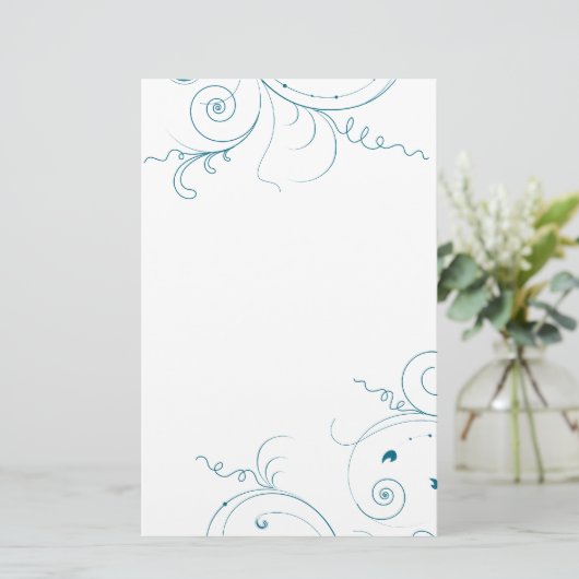 Blauwgroen rondjes briefpapier (Staand voorkant)