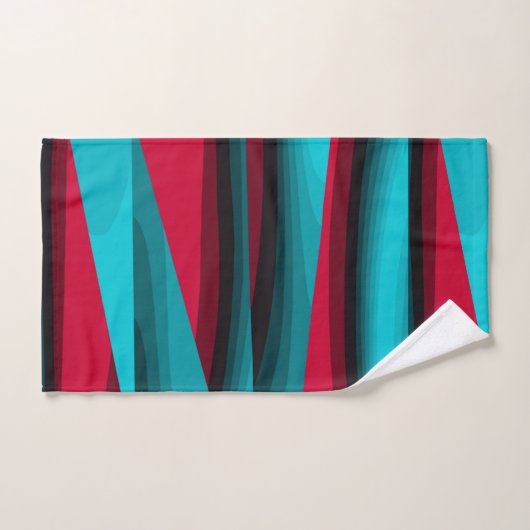 Blauwgroen-rood Abstract Bad Handdoek (Handdoek)