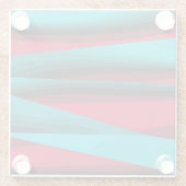 Blauwgroen-rood Abstract Glazen Onderzetter (Achterkant)