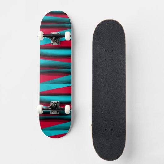 Blauwgroen-rood Abstract Persoonlijk Skateboard (Voorkant)
