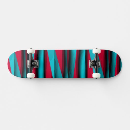 Blauwgroen-rood Abstract Persoonlijk Skateboard (Horizontaal)