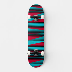 Blauwgroen-rood Abstract Persoonlijk Skateboard