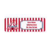 Blauwgroen & Rood Circus of Carnaval Labels (Voorkant)