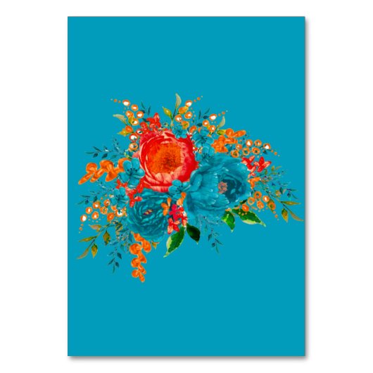 Blauwgroen rood Oranje botanisch huwelijk Kaart (Achterkant)