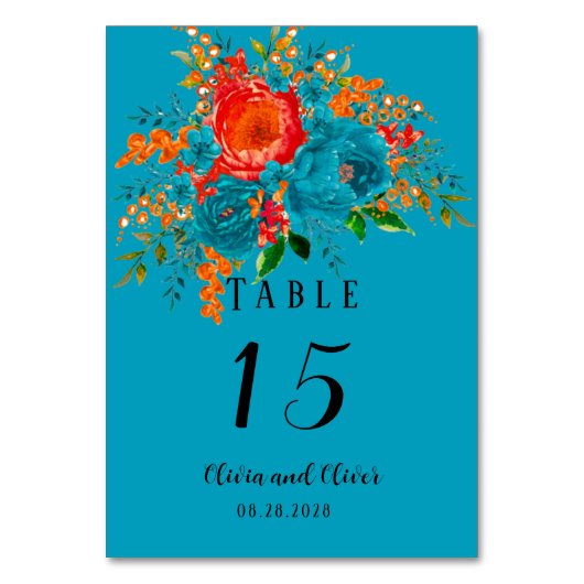 Blauwgroen rood Oranje botanisch huwelijk Kaart (Voorkant)