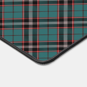 Blauwgroen Rood Plaid Bold Pattern  Tartan Gaming Bureaumat