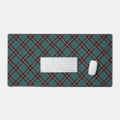 Blauwgroen Rood Plaid Bold Pattern Tartan Gaming Bureaumat (Keyboard & Muis)