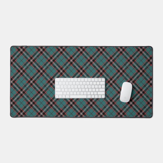 Blauwgroen Rood Plaid Bold Pattern Tartan Gaming Bureaumat (Keyboard & Muis)