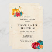 Blauwgroen Rood Sinaasappel Boho Pumpkins Bruidsme Kaart (Voorkant / Achterkant)