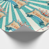 Blauwgroen roodringstentan Birthday party-verloopb Cadeaupapier (Hoek)