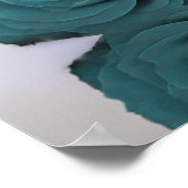 Blauwgroen Roos 20 Tabel Elegant Wedding Seating C Poster (Hoek)