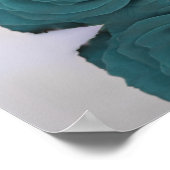 Blauwgroen Roos Alfabetical Wedding Seating Chart Poster (Hoek)