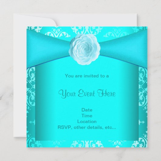 Blauwgroen Roos Blauwgroen blauw alle keren Kaart (Achterkant)