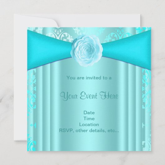 Blauwgroen Roos Blauwgroen blauw alle keren Kaart (Achterkant)