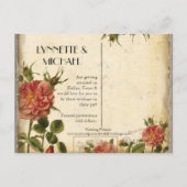 Blauwgroen  Roos Eiffeltoren sparen de Kaart van d (Achterkant)