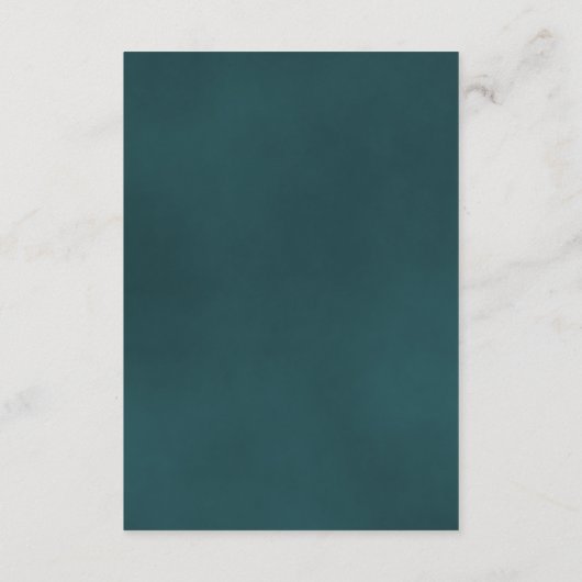 Blauwgroen Roos Elegante Huwelijksdetails QR Code Informatiekaartje (Achterkant)