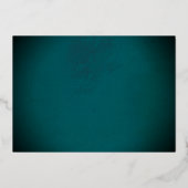 Blauwgroen Roos Floral Gold Swirl Gold Quinceanera Folie Uitnodiging (Achterkant)