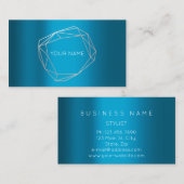 Blauwgroen Roos Geometrische minimalistisch Lijst Visitekaartje (Voorkant / Achterkant)