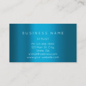 Blauwgroen Roos Geometrische minimalistisch Lijst Visitekaartje (Achterkant)